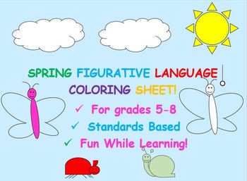 Preview of Spring Figurative Language Coloring Sheet