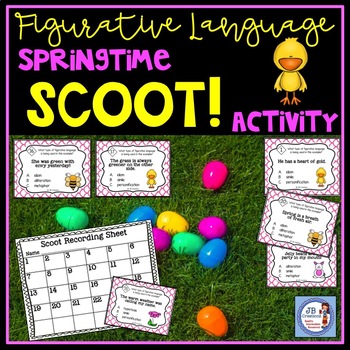 Preview of Spring Figurative Language Scoot Game (3-5 grades)