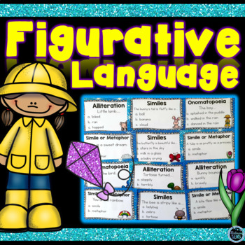 Preview of Spring Figurative Language Task Cards | Figurative Language Activities
