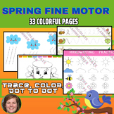 Spring Fine Motor Activities, Spring Tracing Pages, Dot to