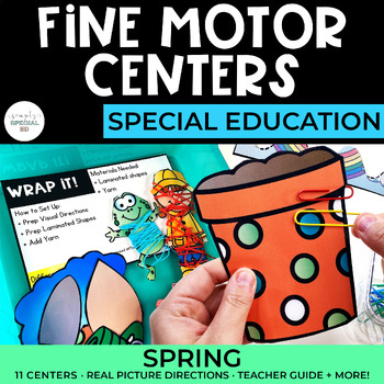 Preview of Spring Fine Motor Centers | 11 Skills | Special Education