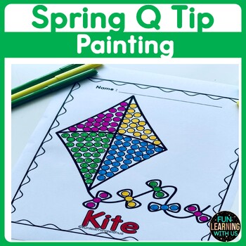 Preview of Spring Q-Tip Painting Crafts | Rainbow Dot Painting Preschool & Kindergarten