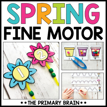 Preview of Spring Fine Motor Skills Activities Hole Punch Tracing Playdough and More