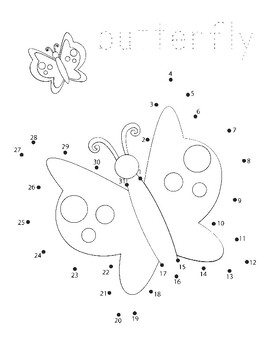 Preview of Spring Fine Motor Skills - Connect the Dots, Tracing, Color By Number!