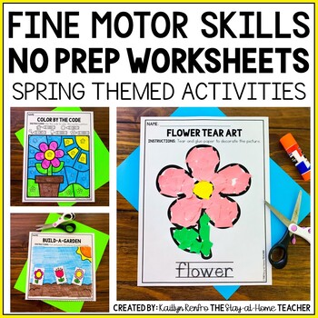 Preview of Spring NO PREP Fine Motor Skills Crafts Toddler Activities Preschool Worksheets