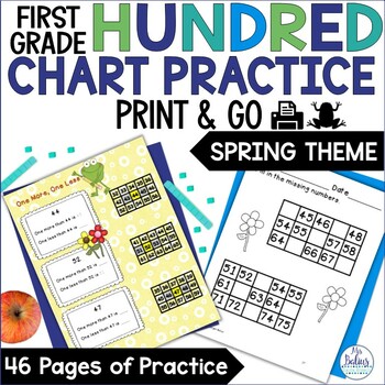 Preview of Spring First Grade Math Place Value Hundred Chart Spring Edition