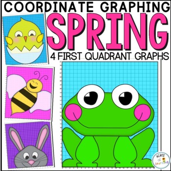 Preview of Spring First Quadrant Coordinate Plane Graphing | Mystery Picture Math Activity
