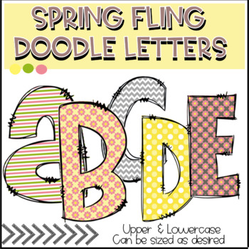 Preview of Spring Fling Doodle Letters * Bulletin Board Alphabet & Number Decor Set