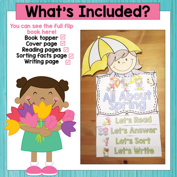 Spring Activities Reading Flip Book with Writing Page and Craft