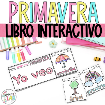 Preview of Spring Flip Book in Spanish | Libro interactivo Vocabulario Primavera