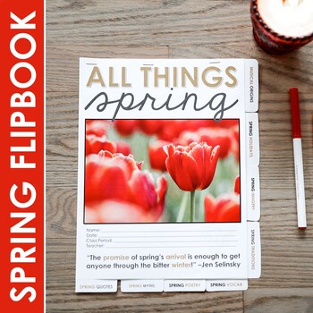 Preview of Spring Activities Flipbook: Writing Activity for Grades 6-12 + DIGITAL INCLUDED
