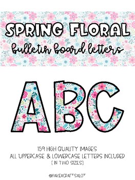 Preview of Spring Floral Bulletin Board Letters (Classroom Decor)