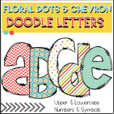Spring Floral Dot & Chevron Doodle Letters * Bulletin Boar