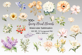 Spring Floral Elements Clipart Bundle