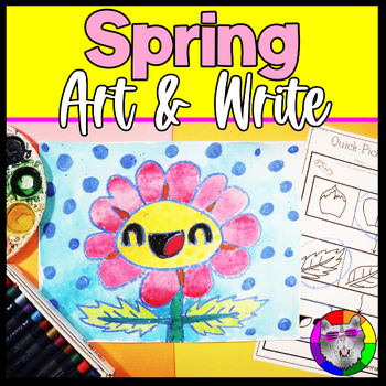 Preview of Spring Flower Art and Writing Prompt Worksheets, Art & Write