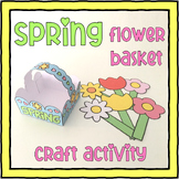Spring Flower Basket Coloring and Craft Activity