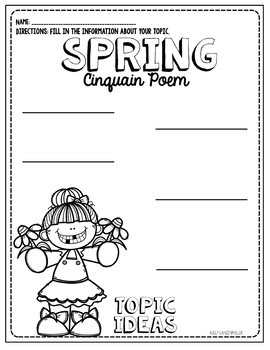 Spring Flower Cinquain Poem Craftivity and graphic organizers | TpT