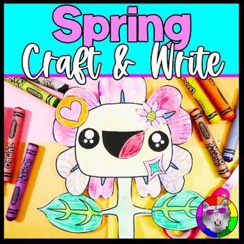Preview of Spring Flower Craft and Writing Prompt Worksheets