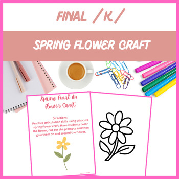 Preview of Spring Flower Final /k/ Craft - Articulation, Speech | Digital Resource