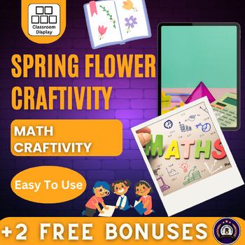 Preview of Spring Flower Math Craftivity - Number Matching Activity - Counting Printable