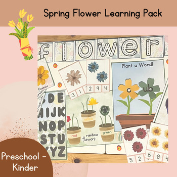 Preview of Spring Flower Math and Literacy Learning Pack for Preschool and Homeschool