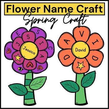 Preview of Spring Flower Name Craft Freebie - First Day After Spring Break Activity