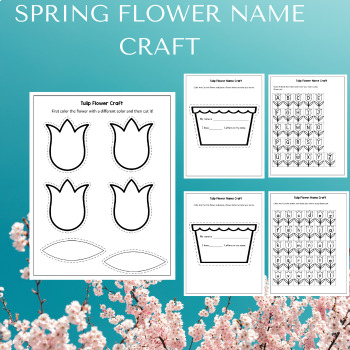 Preview of Spring Flower Name Craft, Spring Bulletin Board - Name Recognition Activity