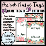 Spring Flower Name Tags & Tents: 20 Floral patterns for PD