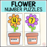 Spring Flower Number Matching Puzzles for Preschool & Kind