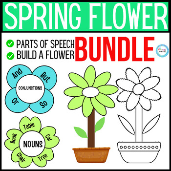 Preview of Spring Flower Parts of Speech&Build a Flower BUNDLE, Spring crafts&activities