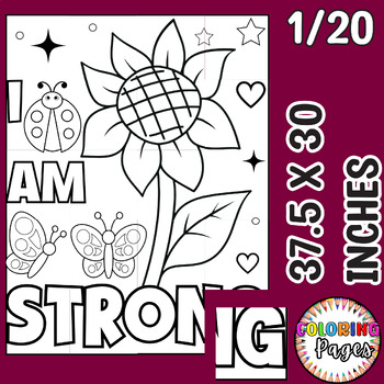 Preview of Spring Flower Positive Quotes Collaborative Coloring Craft Bulletin Board Poster