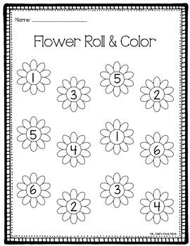 Spring Flower Roll and Color by Ms Mal's Munchkins | TpT