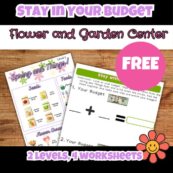 Preview of Free Spring Stay Within Budget Life Skills Functional Shopping Money Math