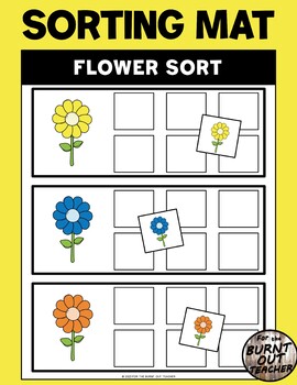 Preview of Spring Flower Sort by Color Sorting Binder Task Fast Finisher Colors Flowers