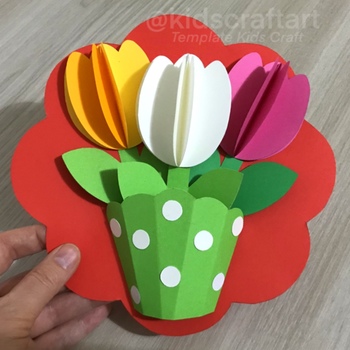 Preview of Spring Flower Summer Tulips Craft  April March May Activity Mothers day Card
