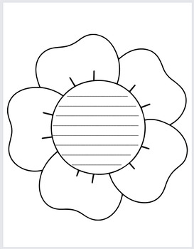 Spring Flower Writing Paper - Flower Template With Lines Writing Paper - 4K