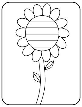 Preview of Spring Flower Writing Paper Flower Template With Lines Writing Paper Flower