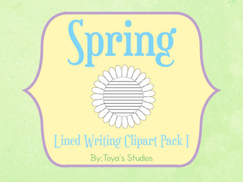 Preview of Spring Flower lined writing clipart pack I