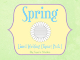 Spring Flower lined writing clipart pack I