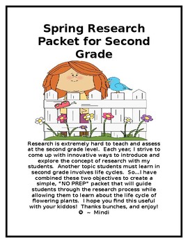 Preview of Spring Flowering Plant Research Packet for Second Grade