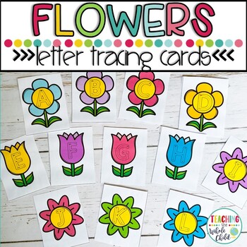 Preschool Distance Learning: Spring Flowers Alphabet Letter Tracing Cards