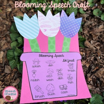 Preview of Spring Speech Therapy Craft with Phonological Processes: Flowers Articulation