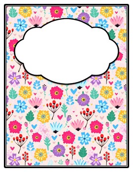 Preview of Spring Flowers Binder Cover and Spines, Back to School