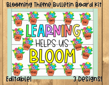 Preview of Spring Flowers Blooming Bulletin Board Kit