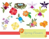 Spring Flowers Bouquet Clip Art Set