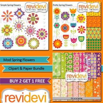 Preview of Spring Flowers Clip art (3 packs)