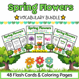 Spring Flowers Coloring Pages & Flashcards BUNDLE for PreK
