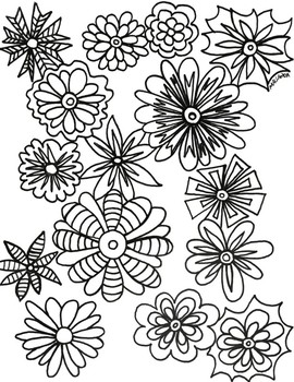 Spring Flowers Coloring Sheet by DaVinci's Workshop | TPT