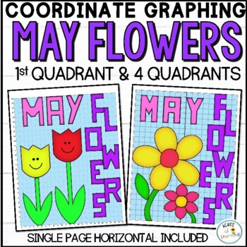 Preview of Spring Flowers Coordinate Graphing Mystery Picture | May Math Printable