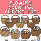 Spring Flowers Counting Clip Art